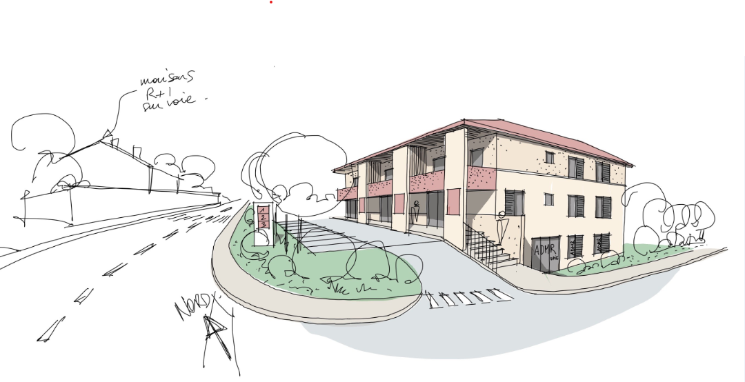 Construction de 13 logements, 3 commerces et 180m2 de bureaux – Upie (26)